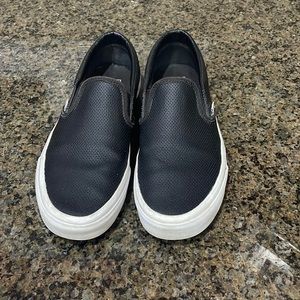 Black leather vans